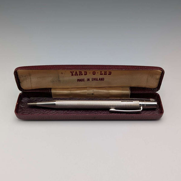 1963 British Yard O' Red Sterling Silver Push-Pull Pencil in Case