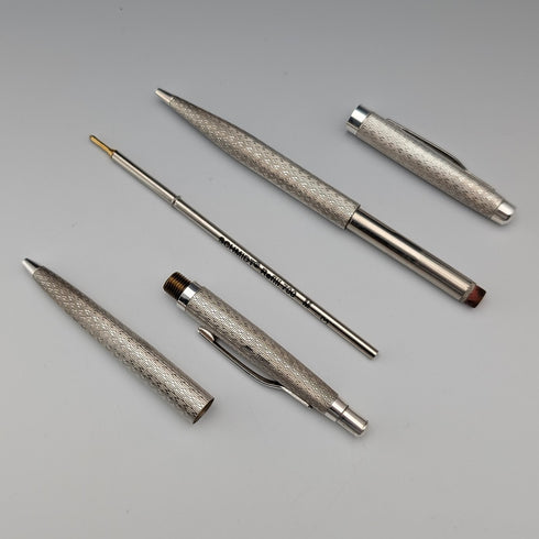 1975年 英国ヴィンテージ 純銀製 ボールペン&推進式ペンシル William Manton ケース付