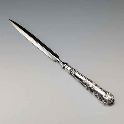 1998 British vintage sterling silver handle letter opener in case, very good condition