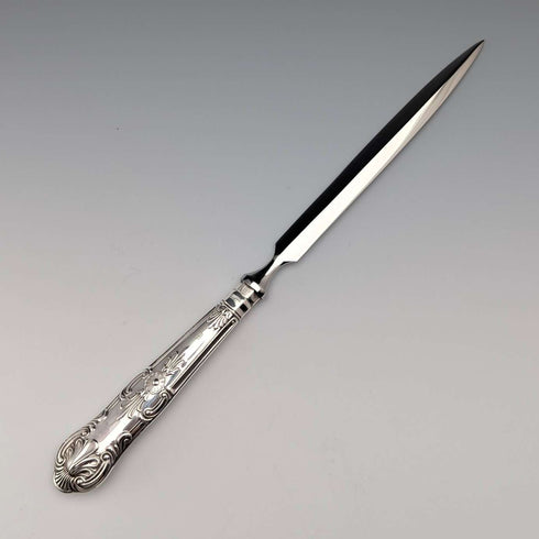 1998 British vintage sterling silver handle letter opener in case, very good condition
