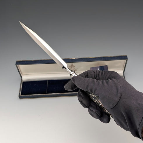 1998年 英国ヴィンテージ 純銀製ハンドル レターオープナー ケース入 極美品