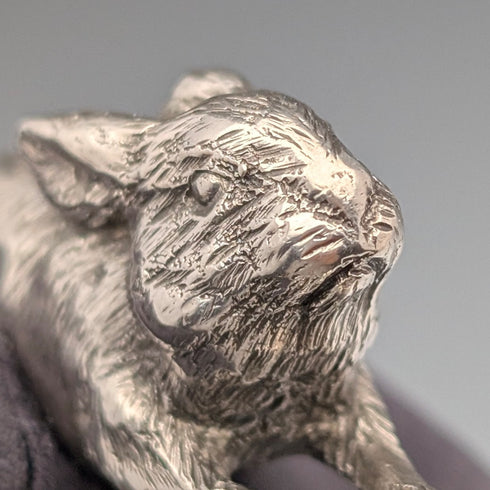 1980年 英国ヴィンテージ 純銀製 うさぎ ミニチュア フィギュリン 50g BSE Products