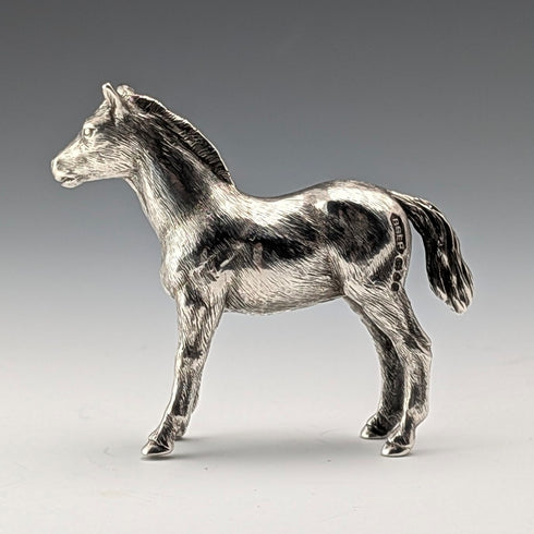 1979年 英国ヴィンテージ 純銀製 ホース 馬 ミニチュア フィギュリン 53g BSE Products