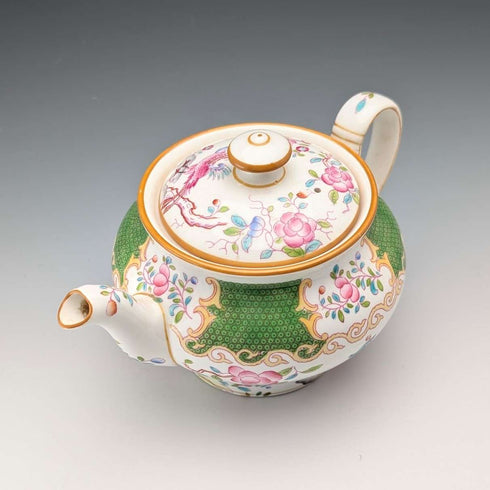 Minton porcelain teapot, Cockatrice, green, early 20th century