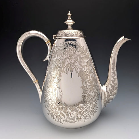 約 1885 年英國古董銀盤咖啡壺 Mappin Brothers