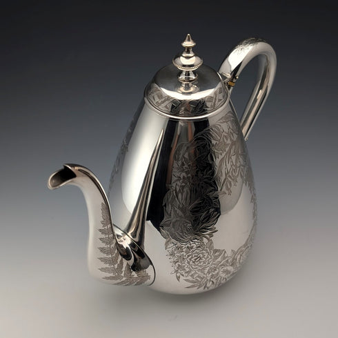 約 1885 年英國古董銀盤咖啡壺 Mappin Brothers