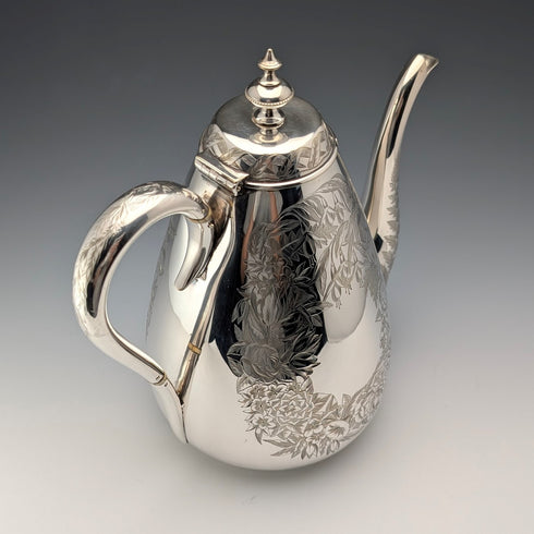 約 1885 年英國古董銀盤咖啡壺 Mappin Brothers