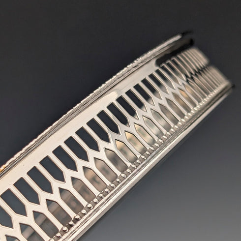 復古英國銀盤畫廊托盤,直徑 26 厘米,Viners