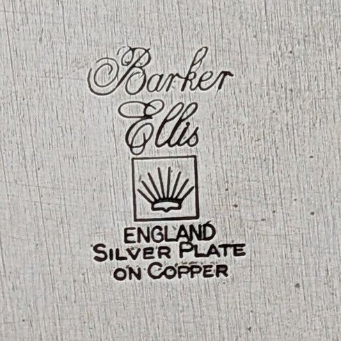 復古英國銀盤橢圓形畫廊托盤,寬 28 厘米,Barker Ellis