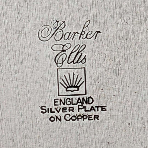 復古英國銀盤橢圓形畫廊托盤,寬 28 厘米,Barker Ellis