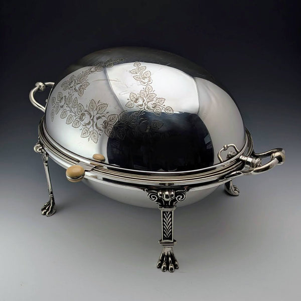 約 1900 年英國古董銀質早餐盤,無內盤,George Goodfellow