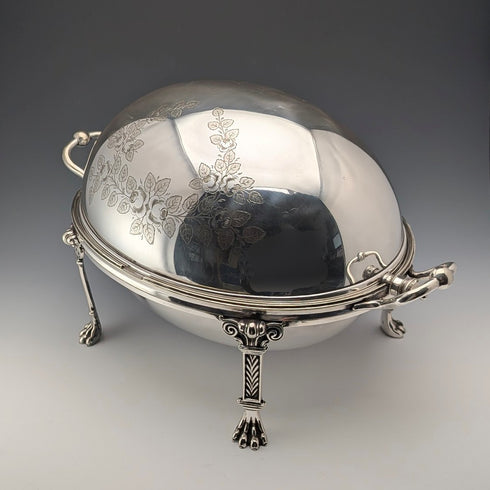 約 1900 年英國古董銀質早餐盤,無內盤,George Goodfellow