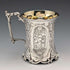 1854年 英国アンティーク 純銀製 マグカップ フローラル装飾 163g John Evans II
