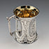 1854 年英國古董純銀花卉裝飾杯,163 克,約翰·埃文斯二世