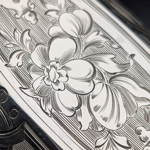 1854 年英國古董純銀花卉裝飾杯,163 克,約翰·埃文斯二世