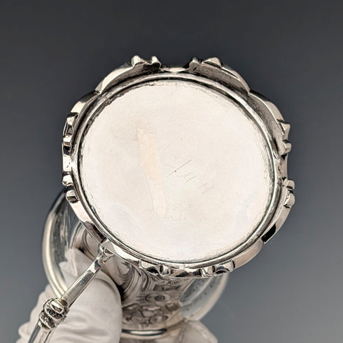 1854 年英國古董純銀花卉裝飾杯,163 克,約翰·埃文斯二世