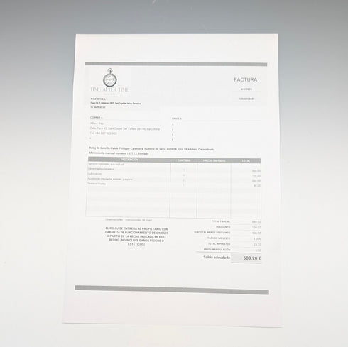 約 1918 年百達翡麗懷錶,18K 純金,開放式,已保養