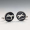 British Vintage Wedgwood Horse Relief Pure Silver Base Cufflinks
