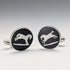 British Vintage Wedgwood Horse Relief Pure Silver Base Cufflinks