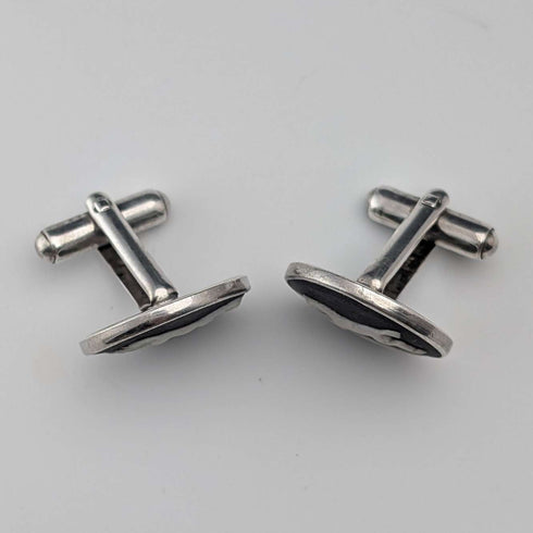 British Vintage Wedgwood Horse Relief Pure Silver Base Cufflinks