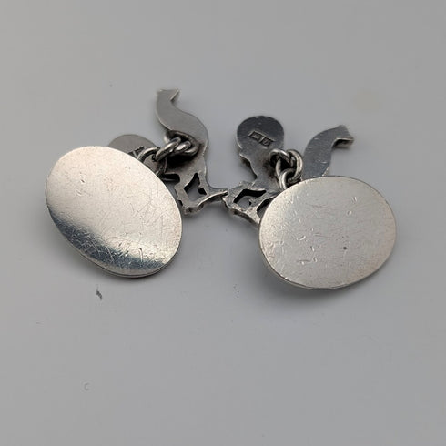 1953年 英国ヴィンテージ 雄鶏彫刻 純銀製 カフリンクス カフスボタン Deakin&Francis