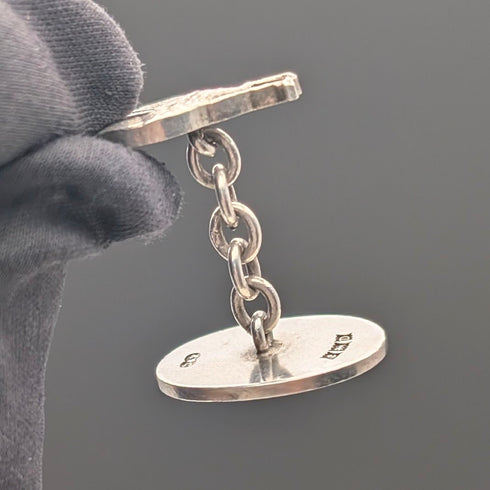 1953年 英国ヴィンテージ 雄鶏彫刻 純銀製 カフリンクス カフスボタン Deakin&Francis