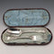 1849 British antique sterling silver christening cutlery pair, 128g total, case included, Samuel Hayne & Dudley Caterer
