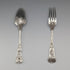 1849 British antique sterling silver christening cutlery pair, 128g total, case included, Samuel Hayne & Dudley Caterer