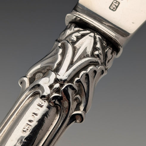 Circa 1852 British antique sterling silver fish server pair, total weight 262g, John Gilbert