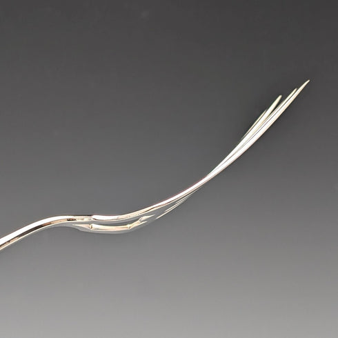 Circa 1852 British antique sterling silver fish server pair, total weight 262g, John Gilbert