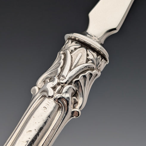 Circa 1852 British antique sterling silver fish server pair, total weight 262g, John Gilbert