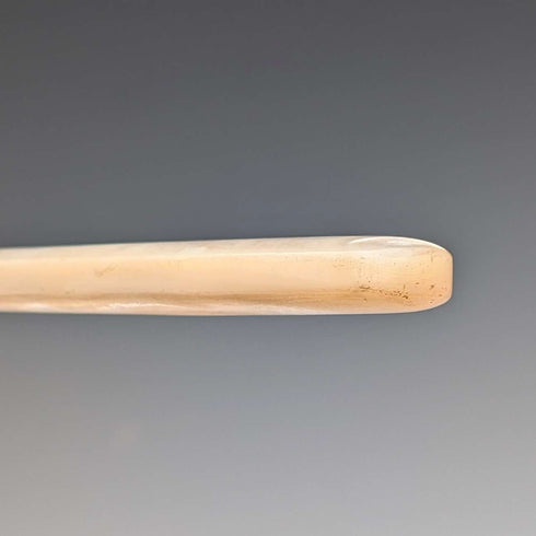 約 1860 年英國古董白色珍珠母手柄甜點餐具,6 對,帶托盤