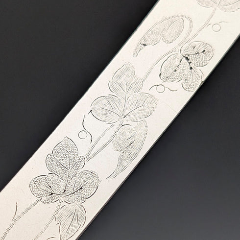 1870 British antique white mother-of-pearl handle dessert cutlery, 6 pairs, wooden box