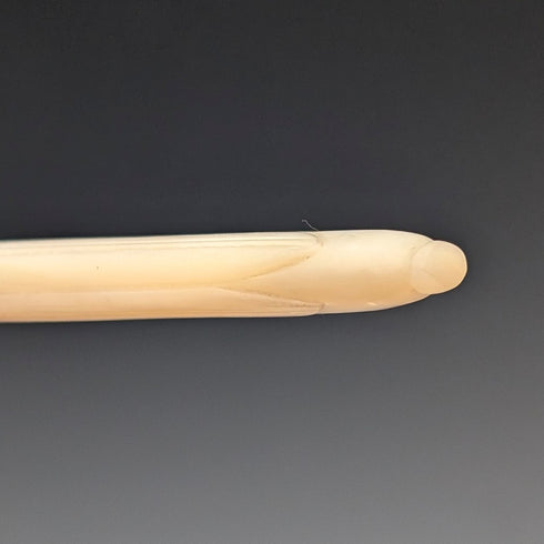 1870 British antique white mother-of-pearl handle dessert cutlery, 6 pairs, wooden box