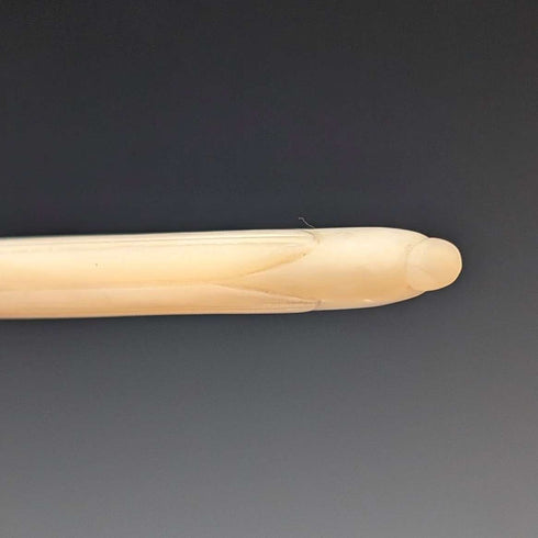 1870 年英國古董白色珍珠母貝手柄甜點餐具,6 對,木盒