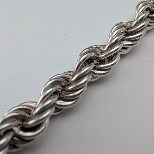 英国ヴィンテージ 純銀製 ツイストチェーン ネックレス40cm 12.5g EJLd
