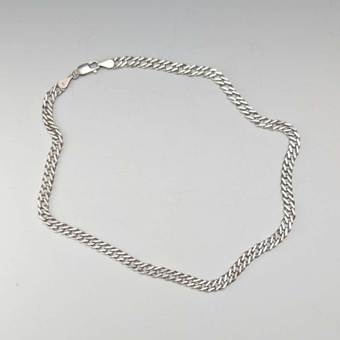 British vintage sterling silver double kihei chain necklace 41cm 17.4g AGP