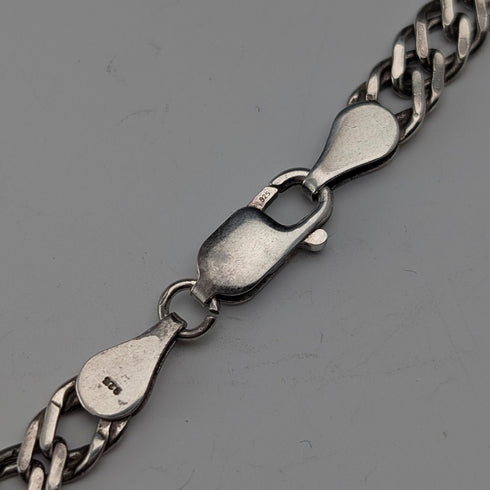 英国ヴィンテージ 純銀製 ダブルキヘイチェーン ネックレス41cm 17.4g AGP