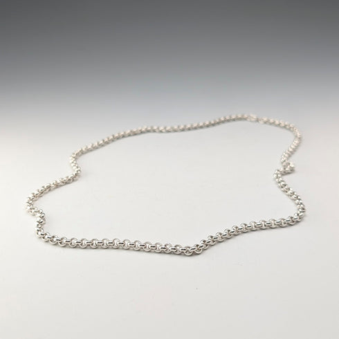英国ヴィンテージ 純銀製 アズキチェーン ネックレス56cm 28.2g CC