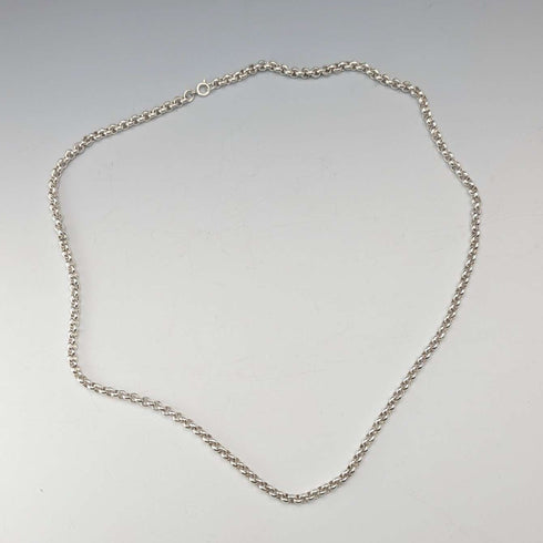 British vintage sterling silver azuki chain necklace 56cm 28.2g CC