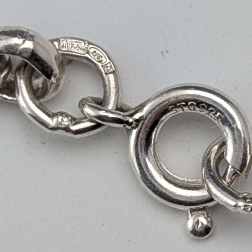 British vintage sterling silver azuki chain necklace 56cm 28.2g CC