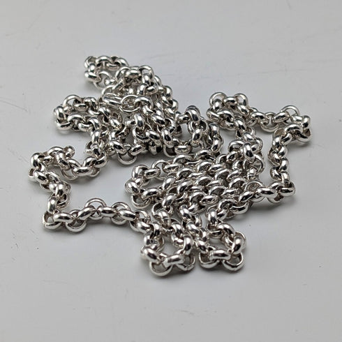 英国ヴィンテージ 純銀製 アズキチェーン ネックレス56cm 28.2g CC