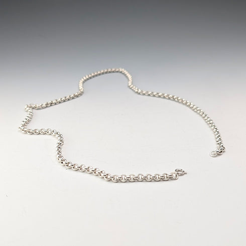 英国ヴィンテージ 純銀製 アズキチェーン ネックレス56cm 28.2g CC