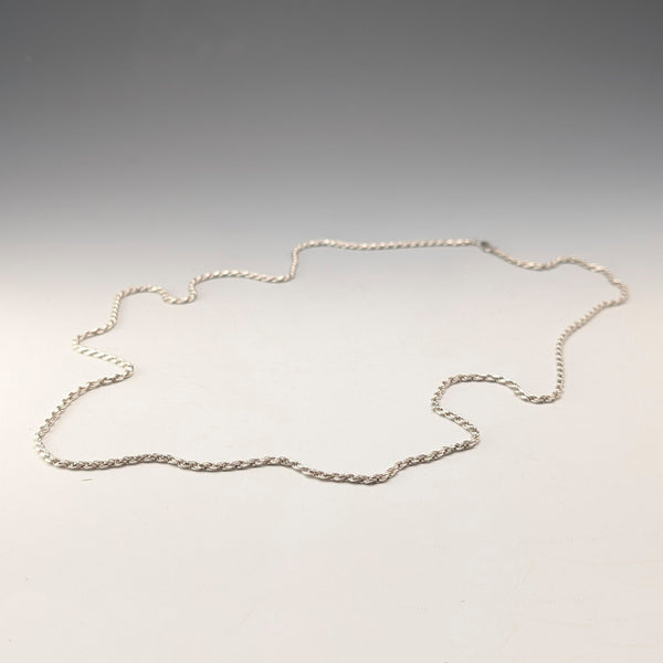 英國復古純銀扭紋鏈項鍊 90公分 22.3克 Milor