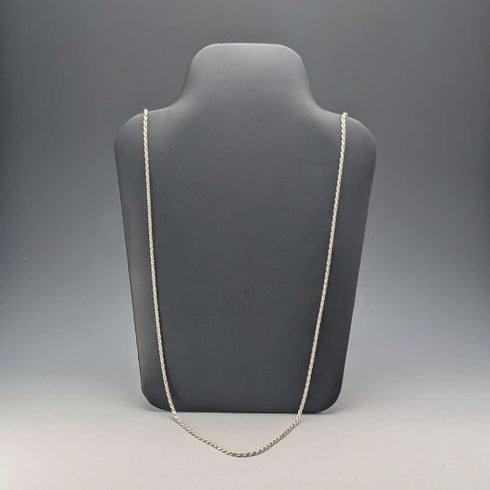 British vintage sterling silver twisted chain necklace 90cm 22.3g Milor