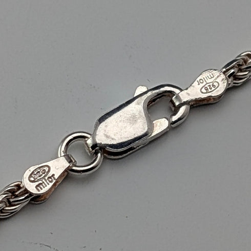 英国ヴィンテージ 純銀製 ツイストチェーン ネックレス90cm 22.3g milor