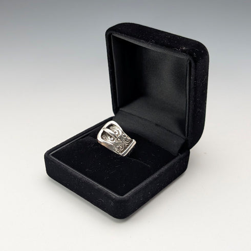 1971年 英国ヴィンテージ ヴィクトリアンデザイン 純銀製リング (9号)指輪