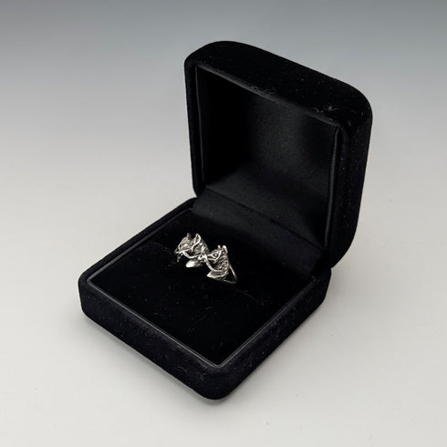 復古三馬頭設計純銀戒指(9號)