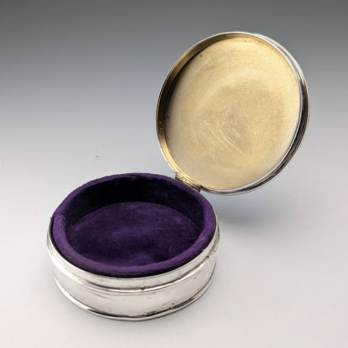 1926 英國古董藍扭索紋琺瑯純銀飾盒 120 克