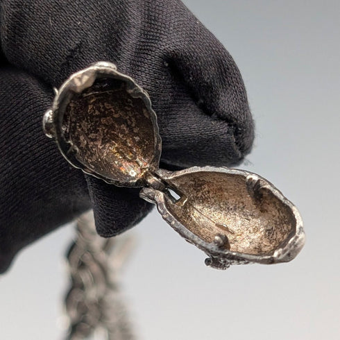 約 1900 年英國古董純銀阿爾伯特鏈 53 克魚形吊飾